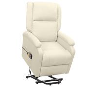 Sta-op-Fauteuil de relaxation, massant tissu crème