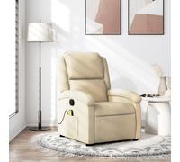 Vidaxl Fauteuil De Massage Inclinable Crème Tissu