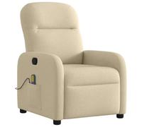 vidaXL Fauteuil de massage inclinable en tissu crème