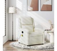 vidaXL Fauteuil de massage inclinable crème velours 371817