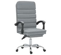 Vidaxl Fauteuil De Massage Inclinable De Bureau Gris Clair Tissu Gris
