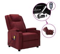 Vidaxl Fauteuil De Massage Inclinable Électrique Bordeaux Similicuir Rouge