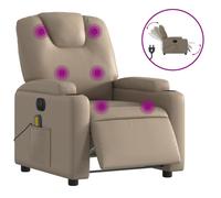 Vidaxl Fauteuil De Massage Inclinable Électrique Cappuccino Similicuir