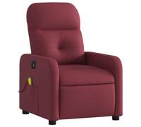 vidaXL Fauteuil de Massage Inclinable Électrique, Chaise de Relaxation avec Dossier et Repose-Pied Réglables, Siège de Salon Salle de Séjour, Moderne, Rouge Bordeaux Tissu