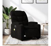 Vidaxl Fauteuil De Massage Inclinable Électrique Noir Tissu Noir