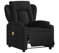 vidaXL Fauteuil de Massage Inclinable Électrique, Chaise de Relaxation avec Dossier et Repose-Pied Réglables, Siège de Salon, Moderne, Noir Tissu