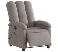 Vidaxl Fauteuil De Massage Inclinable Électrique Taupe Tissu Gris
