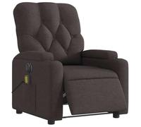 vidaXL Fauteuil de Massage Inclinable Électrique, Chaise de Relaxation avec Dossier et Repose-Pied Réglables, Siège de Salon, Moderne, Marron Foncé Tissu
