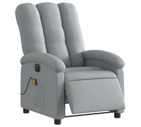 Vidaxl Fauteuil De Massage Inclinable Électrique Gris Clair Tissu Gris
