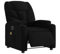 vidaXL Fauteuil de Massage Inclinable Électrique, Chaise de Relaxation avec Dossier et Repose-Pied Réglables, Siège de Salon, Moderne, Noir Tissu