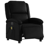 vidaXL Fauteuil de massage électrique inclinable, dossier et repose-pied réglables, noir similicuir