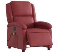 vidaXL Fauteuil de massage inclinable électrique – Dossier et repose-pied réglables – Rouge bordeaux