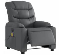 vidaXL Fauteuil de Massage Inclinable Électrique, Chaise de Relaxation avec Dossier, Siège avec Accoudoirs Salon, Moderne, Gris Similicuir
