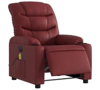 vidaXL Fauteuil de Massage Inclinable Électrique, Chaise de Relaxation avec Dossier, Siège avec Accoudoirs Salon, Moderne, Rouge Bordeaux