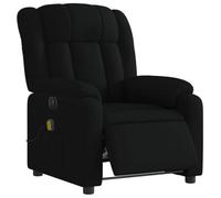 vidaXL Fauteuil de massage inclinable électrique – Dossier & accoudoirs – Noir tissu