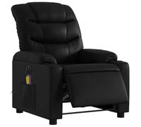 vidaXL Fauteuil de Massage Inclinable Électrique, Chaise de Relaxation avec Dossier, Siège avec Accoudoirs Salon, Moderne, Noir Similicuir