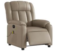 vidaXL Fauteuil de massage inclinable électrique – Dossier et accoudoirs – Similicuir Cappuccino