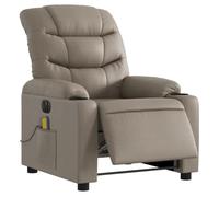 vidaXL Fauteuil de Massage Inclinable Électrique, Chaise de Relaxation avec Dossier, Siège avec Accoudoirs Salon, Moderne, Cappuccino Similicuir