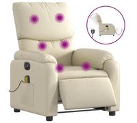 Vidaxl Fauteuil De Massage Inclinable Électrique Crème Similicuir