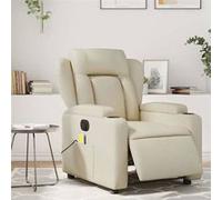 vidaXL Fauteuil de massage inclinable électrique crème similicuir 3204538 Beige G