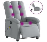 vidaXL Fauteuil de massage inclinable électrique gris clair tissu