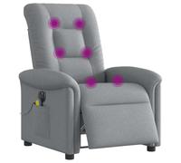 vidaXL Fauteuil de massage inclinable électrique Tissu gris clair