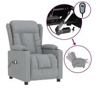Vidaxl Fauteuil De Massage Inclinable Électrique Gris Clair Tissu Gris