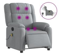 Vidaxl Fauteuil De Massage Inclinable Électrique Gris Clair Tissu Gris