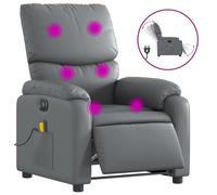 vidaXL Fauteuil de massage inclinable électrique gris similicuir