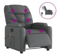 vidaXL Fauteuil de massage inclinable électrique gris similicuir