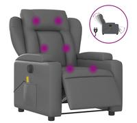 Vidaxl Fauteuil De Massage Inclinable Électrique Gris Similicuir Gris