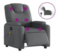 Vidaxl Fauteuil De Massage Inclinable Électrique Gris Similicuir Gris