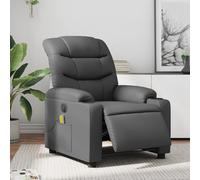 Fauteuil de Massage Inclinable Electrique, Chaise de Relaxation avec Dossier, Siège avec Accoudoirs Salon, Moderne, Gris Similicuir