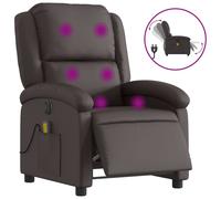 Vidaxl Fauteuil De Massage Inclinable Électrique Marron Foncé Marron