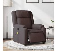 vidaXL Fauteuil de massage inclinable électrique Marron foncé Tissu 3205195 Marron G