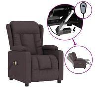 Vidaxl Fauteuil De Massage Inclinable Électrique Marron Foncé Tissu Marron