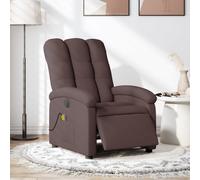 Vidaxl Fauteuil De Massage Inclinable Électrique Marron Foncé Tissu Marron