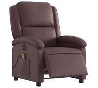 vidaXL Fauteuil de massage inclinable électrique dossier et repose-pied réglables marron similicuir