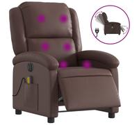 Vidaxl Fauteuil De Massage Inclinable Électrique Marron Similicuir Marron