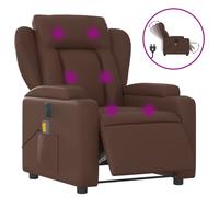 Vidaxl Fauteuil De Massage Inclinable Électrique Marron Similicuir Marron