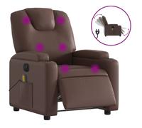 Vidaxl Fauteuil De Massage Inclinable Électrique Marron Similicuir Marron