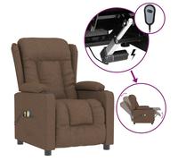 Vidaxl Fauteuil De Massage Inclinable Électrique Marron Tissu Marron