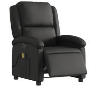 vidaXL Fauteuil de Massage inclinable électrique Noir Cuir véritable