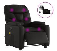 vidaXL Fauteuil de massage inclinable électrique noir similicuir