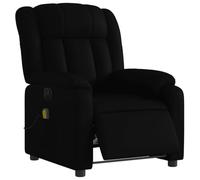 vidaXL Fauteuil de massage inclinable électrique, dossier & accoudoirs, similicuir noir