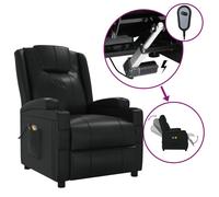 vidaXL Fauteuil de massage inclinable électrique Noir Similicuir