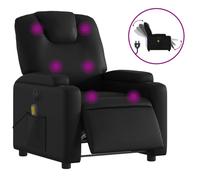 vidaXL Fauteuil de massage inclinable électrique noir similicuir