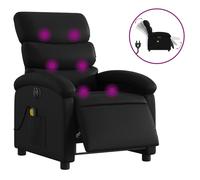 Vidaxl Fauteuil De Massage Inclinable Électrique Noir Similicuir Noir