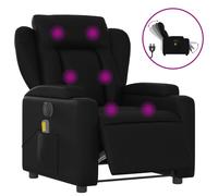 Vidaxl Fauteuil De Massage Inclinable Électrique Noir Similicuir Noir