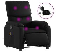 Vidaxl Fauteuil De Massage Inclinable Électrique Noir Similicuir Noir